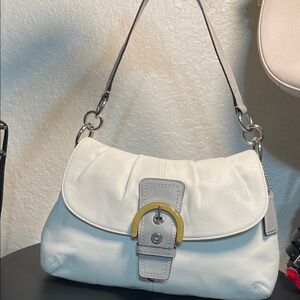 COACH SOHO BUCKLE White Leather Shoulder Bag
